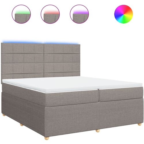 vidaXL Krevet s oprugama i madracem smeđesivi 200x200 cm od tkanine Cijene