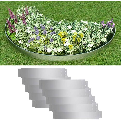 vidaXL Set ograda za travnjak od pocinčanog čelika 10 kom 100 x 20 cm Cijene