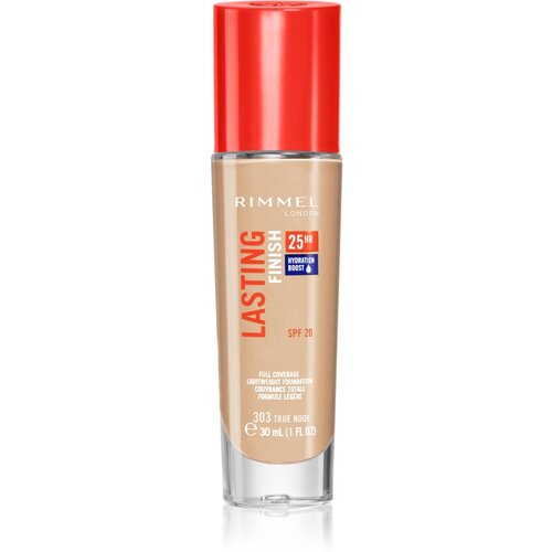 Rimmel London Lasting Finish 25H SPF 20 dolgoobstojen puder 30 ml odtenek 303 True Nude Slike