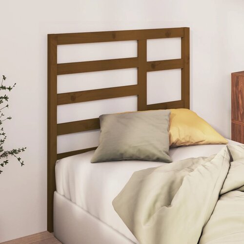  Uzglavlje za krevet boja meda 81 x 4 x 104 cm masivna borovina Slike