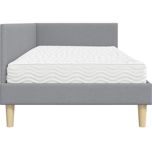  Kutni krevetni okvir s madracem 2 kom. Svijetlo siva Svjetlosiva 100 x 200 cm Slike