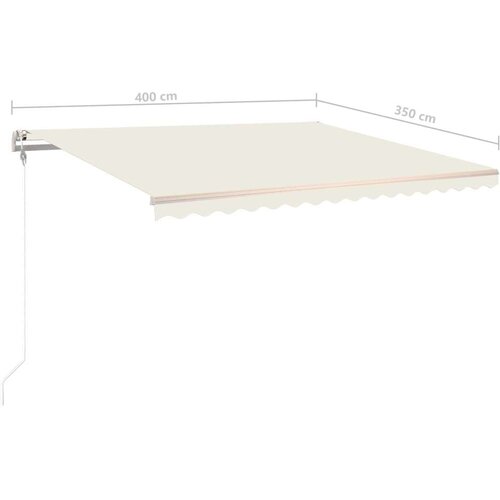  Automatska tenda sa senzorom za vjetar LED 400x350 cm krem Slike