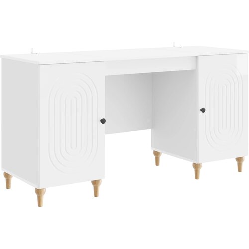  Stol Sjajno bijelo 142,5 x 50 x 75 cm Konstruirano drvo Cijene