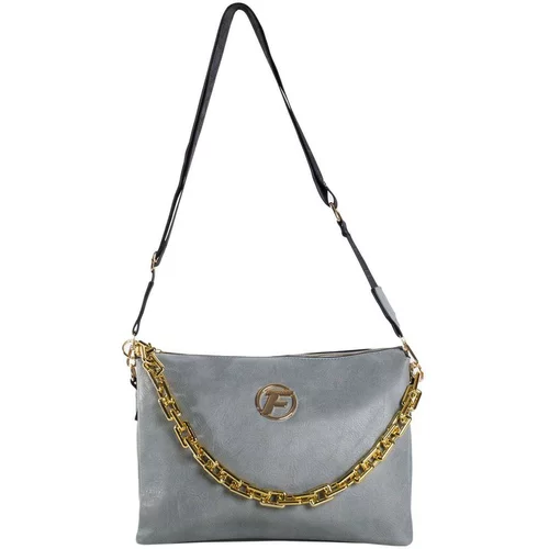 Fashion Hunters Gray women's messenger bag with a chain