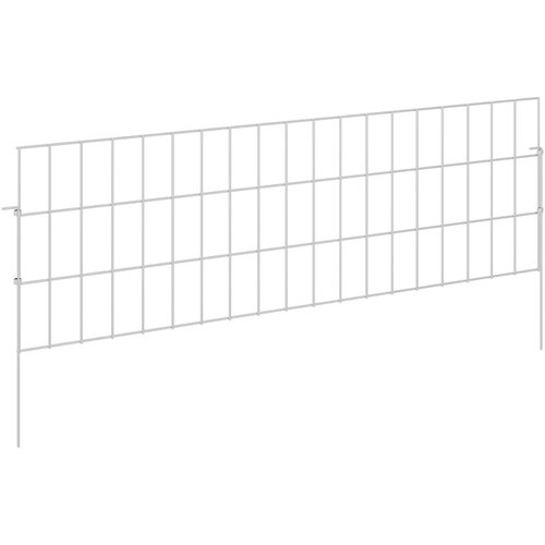  Ograda za vrt s kolčićima 48 pcs 95 x 30 cm Mesh Srebrna Slike