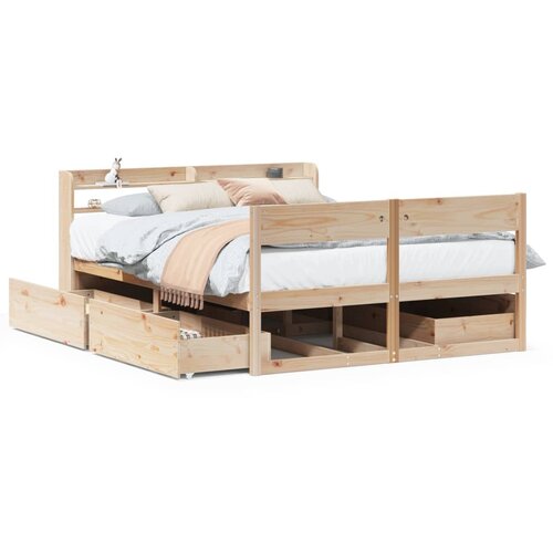 Maison Chic Posteljni okvir - Dvoposteljna postelja - Zakonska postelja brez vzmetnice 120x200 cm trdna borovina-J10541, (21763974) Cene