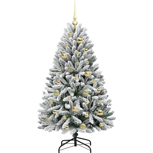 VidaXL Umjetno božićno drvce Zelena i bijela 120 cm PVC i metal Slike