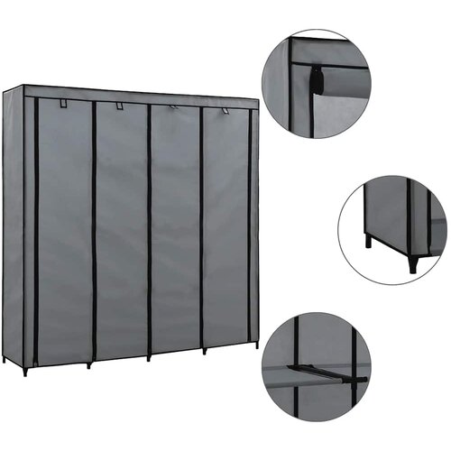 Ormar s 4 odjeljka sivi 175 x 45 x 170 cm Cene