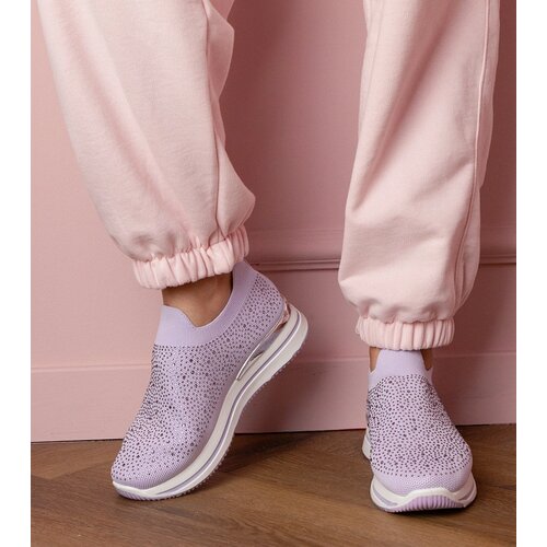 Gemre Luizet purple women's platform sneakers with rhinestones Cene