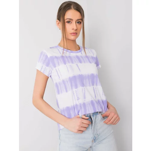 Fashion Hunters Dámské tričko fialové a bílé barvy
