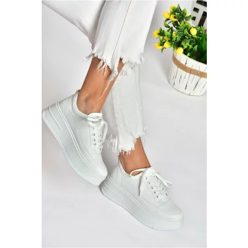 Fox Shoes P274117509 White High Soled Women's Sports Shoes Sneakers