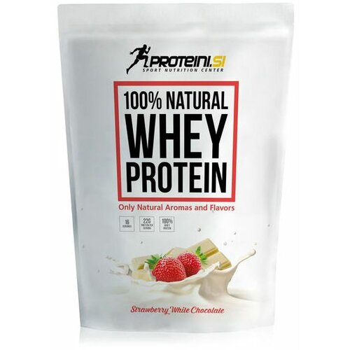 Proteini.si protein.si 100% natural whey protein bela 500g bela čokolada i jagoda Slike