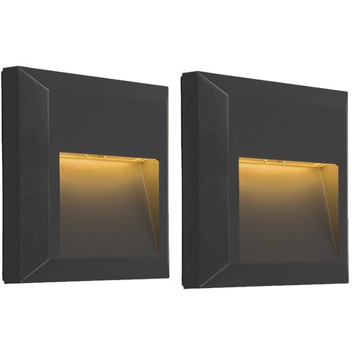 QAZQA Komplet 2 modernih stenskih svetilk temno sive barve z LED - Gem 2 Cene