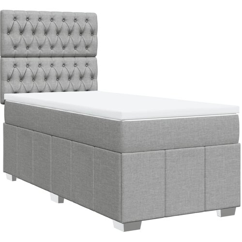 Maison Chic Box spring postelja - Vzmetna postelja z vzmetnico svetlo siva 80x200 cm blago SL18174, (21894448) Cene