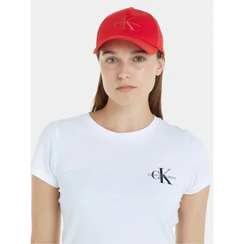 Calvin Klein Jeans Kapa s šiltom Monogram Cap K60K610280 Rdeča
