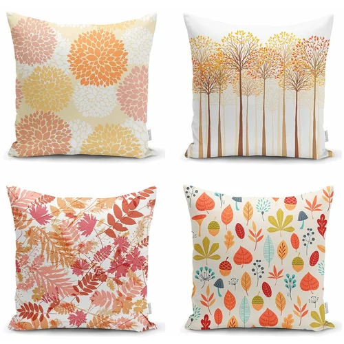 Minimalist Cushion Covers set od 4 ukrasne jastučnice Autumn Design, 45 x 45 cm
