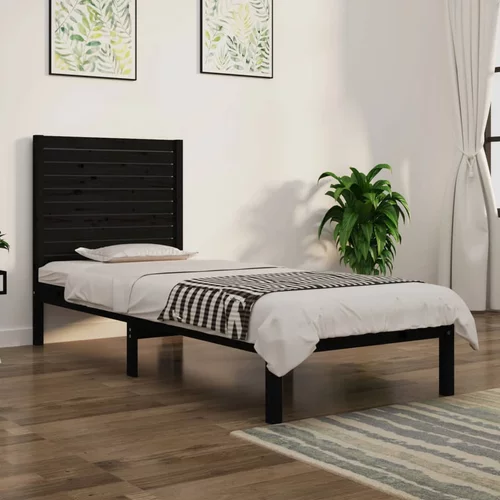  Okvir za krevet od masivnog drva crni 75 x 190 cm 2FT6 mali