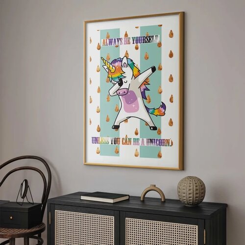  Plakat - Always Be Yourself 21x30 Zlatni okvir s margom Slike
