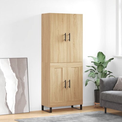vidaXL Visoka komoda sonoma hrast 69,5x34x180 cm inženirski les Cene