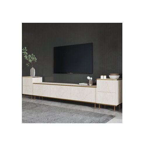 Hanah home TV komoda Imaj Bež-Zlatna Slike