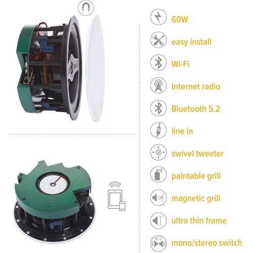 ARTSOUND smart in single aktivni vgradni streaming zvočnik - - audio-kondric Slike
