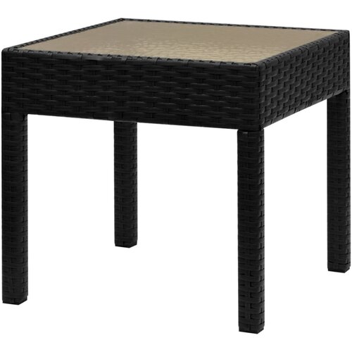  3-Dijelni bistro set od poliratana crni Slike