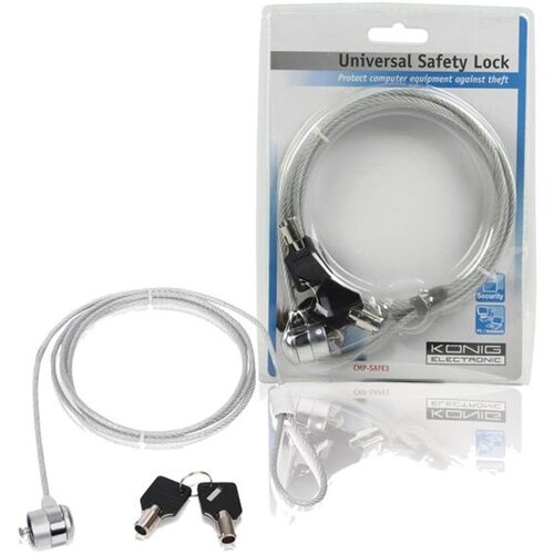 Konig Za&amp;scaron;titni kabl / sajla za laptop sa ključem CMP-SAFE3/3, 3m Slike