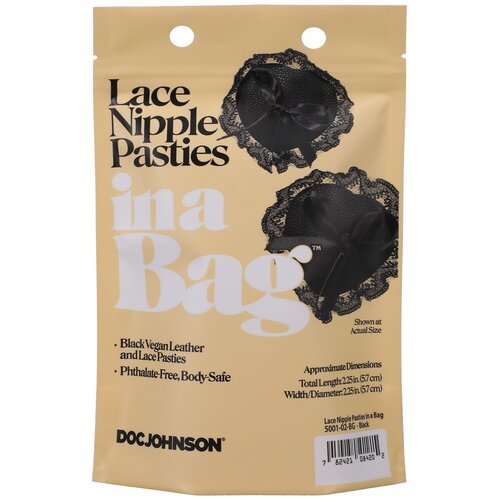 Doc Johnson in a Bag Lace Nipple Pasties Black Slike