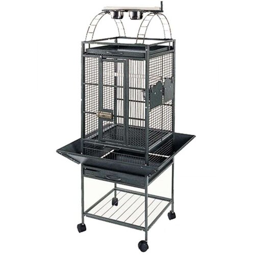 Strong kavez za papige Villa Helios Silverstone sivi 46 x 46 x 149 cm Slike