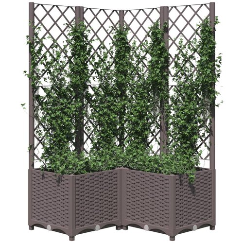  Vrtna sadilica s re&amp;scaron;etkom smeđa 80 x 80 x 136 cm PP Slike