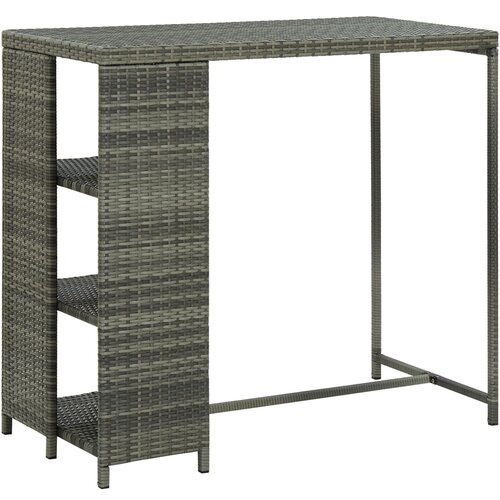 VidaXL Barska miza s stojalom za shranjevanje siva 120x60x110 cm Slike