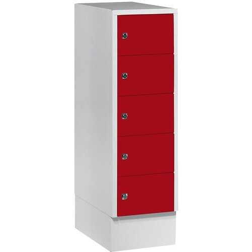 Wolf Omara z majhnimi predelki, 5 predelkov, VxŠ 990 x 300 mm, barva vrat ognjeno rdeča RAL 3000 Cene