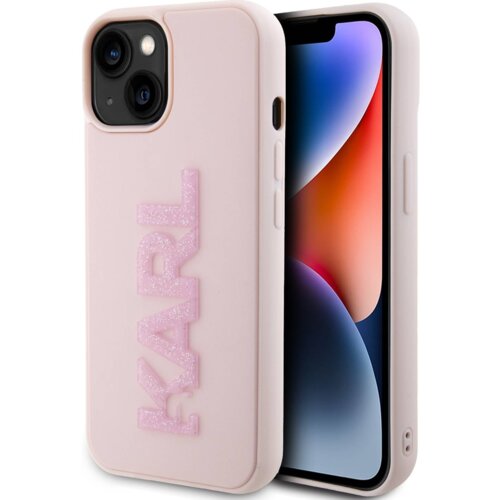  Originalen KARL LAGERFELD ovitek iPhone 15 - Logo 3D - roza za&amp;scaron;čita - KLHCP15S3DMBKCP Slike