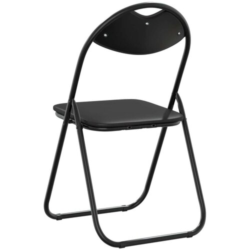  Sklopiva stolica 8 pcs Crna 48 x 43 5 x 81 cm Lažna koža - Crna 8 Slike
