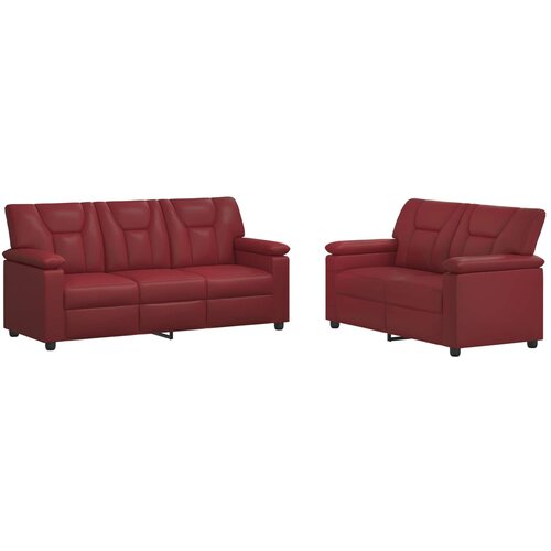  Set sofe 2 pcs Vinska crvena Umjetna koža Slike