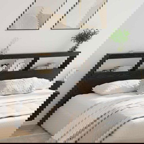 VidaXL Uzglavlje Crni hrast 200 x 17 x 102 cm Konstruirano drvo Slike