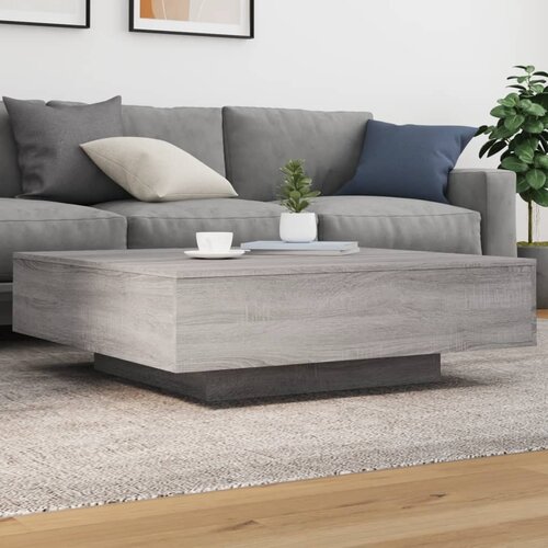 vidaXL Klubska mizica z LED lučkami siva sonoma 100x100x31 cm Cene