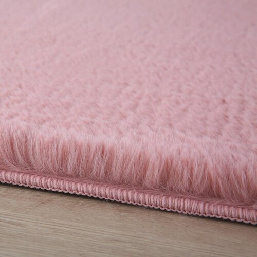 XXXL Preproga Z Visokim Florom Pouffy, Roza, 140x200cm Slike