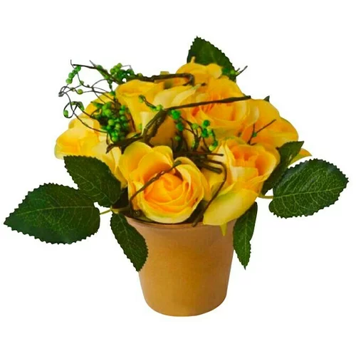  Nadgrobni cvjetni aranžman (Ø x V: 15 x 20 cm, Žute boje)