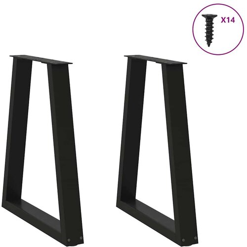 VidaXL Noge za stolić u obliku slova V 2 kom crne 50x(72-73) cm čelik Slike