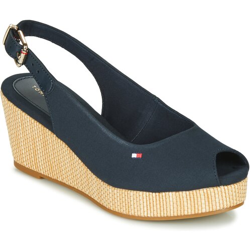 Tommy Hilfiger Sandali &amp;amp; Odprti čevlji ICONIC ELBA SLING BACK WEDGE Modra Slike