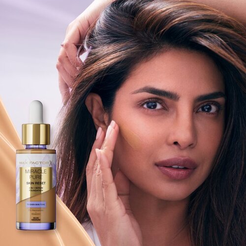 Max Factor Miracle Pure Skin Reset 2in1 Serum Foundation serum za hidrataciju i posvjetljivanje 30 ml nijansa 95-100 Deep To Very Deep Slike