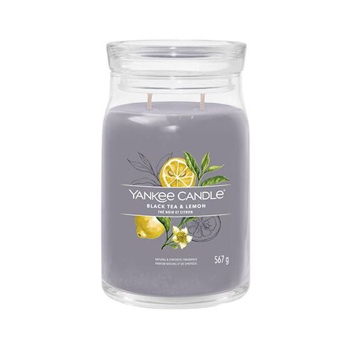 Yankee Candle Black Tea &amp;amp; Lemon di&amp;scaron;eča sveča 567 g Slike