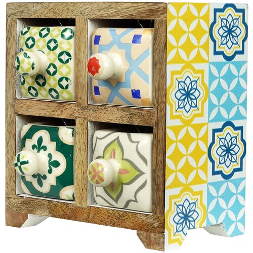 Signes Grimalt Košare, škatle in košarice Stojalo Za Začimbe S 4 Predali Rumena Cene