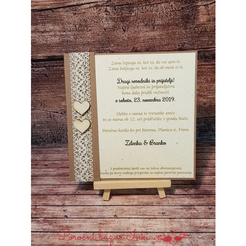  Poročna vabila ČIPKA PORČIP 100 Cene
