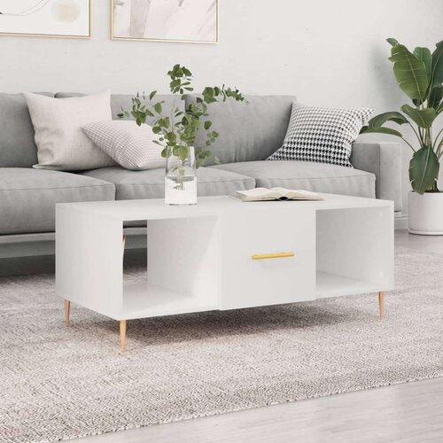  Stolić za kavu bijeli 102 x 50 x 40 cm od konstruiranog drva Cijene