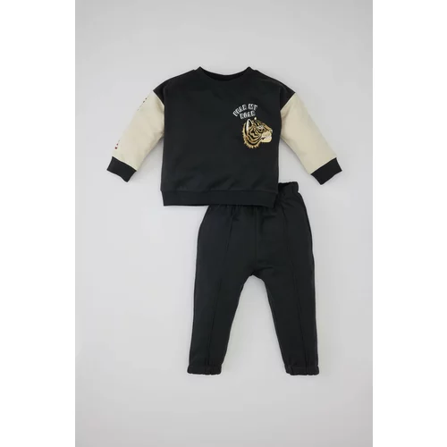 Defacto Baby Boy Printed Sweatshirt Sweatpants 2 Piece Set