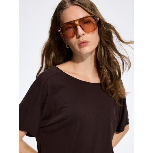 Reserved Bluza otvorenih leđa - tamnosmeđe Cijene