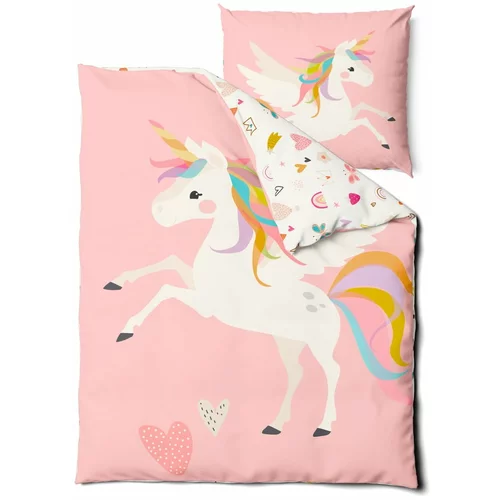 Bonami Selection Dječja pamučna posteljina Unicorn, 140 x 200 cm
