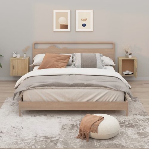 vidaXL Zidni noćni ormarići 2 kom boja hrasta sonome 50x30x47 cm Cijene